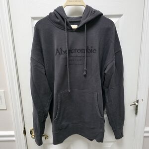 A&F Soft Collection Embroidered Dark Gray Hoodie L